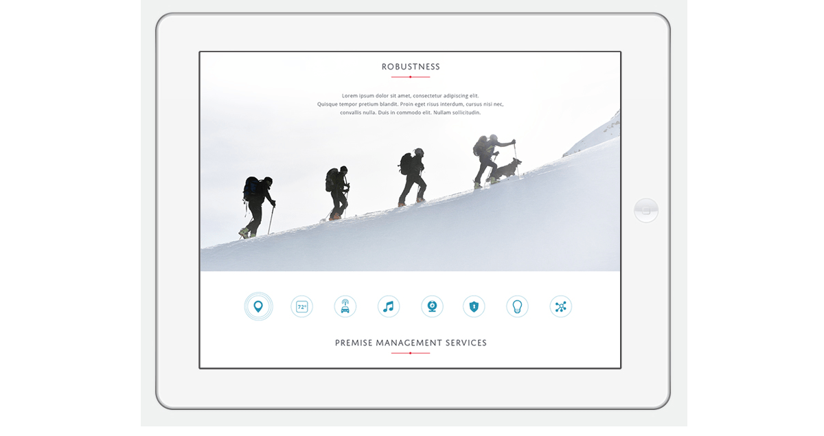 icontrol website on tablet